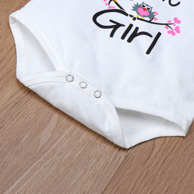 “Grandpa's Little Girl” Birds Printed Baby Girl Romper