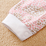 Lovely Three Animals Printed Fold Edge Long-sleeve Baby Girl Jumpsuit