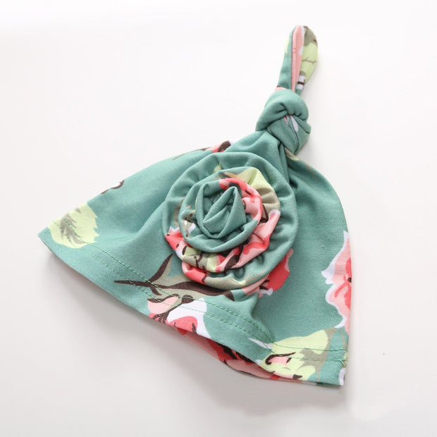 Lovely Baby Floral Printed Pajamas With Hat