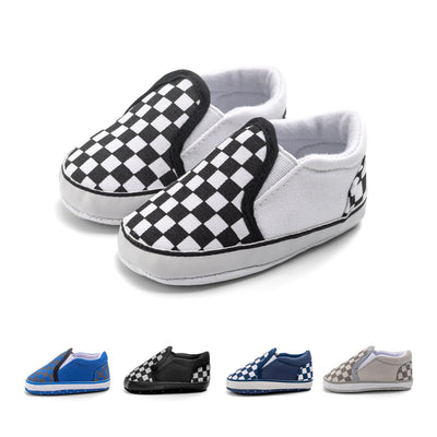 Baby Boy Girl Plaid Anti-slip Canvas Shoes