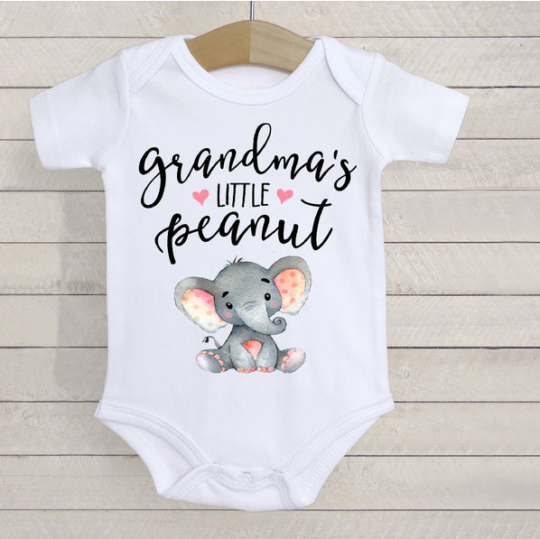 "Grandma‘s Little peanut" Letter Printed Romper