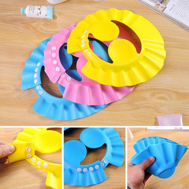 1PC Baby Adjustable Bathing Bath Protect Ears Shampoo Shower Cap