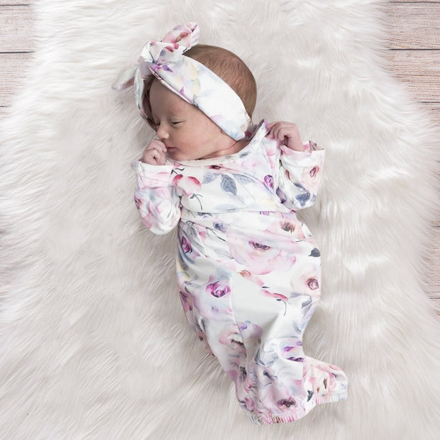 2PCS Lovely Floral Printed Baby Sleeping Bag