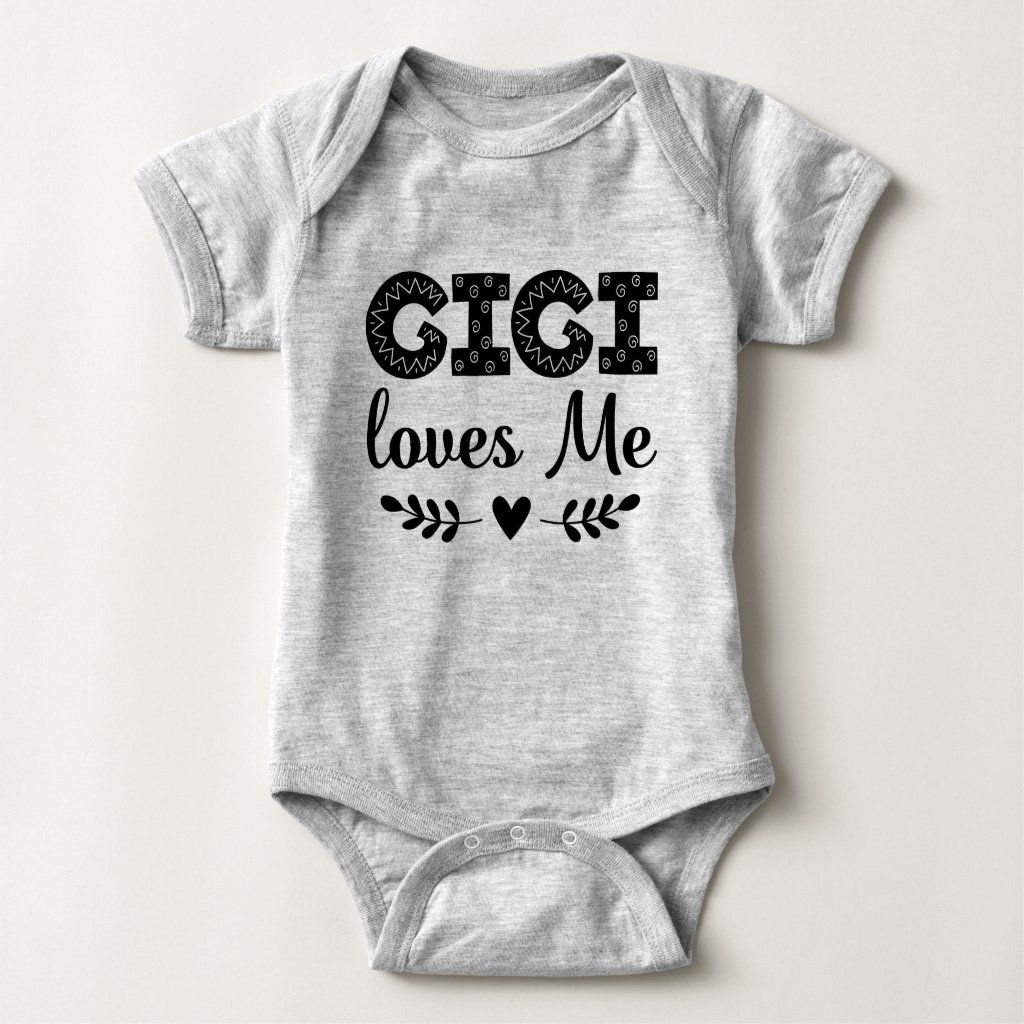Barboteuse pour bébé avec lettre imprimée Gigi Loves Me