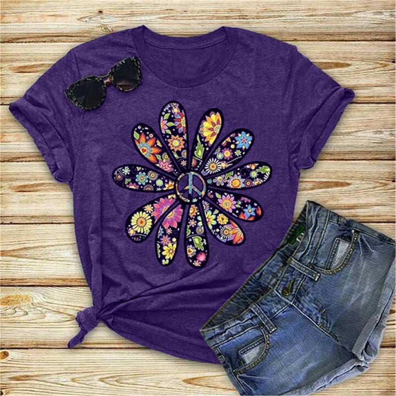 Flower Print Graphic Tee