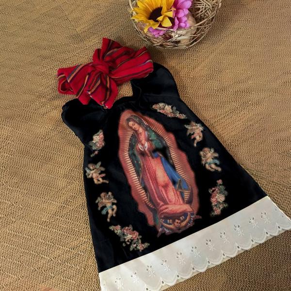 2PCS Cute Virgin Mary Printed Baby Dress