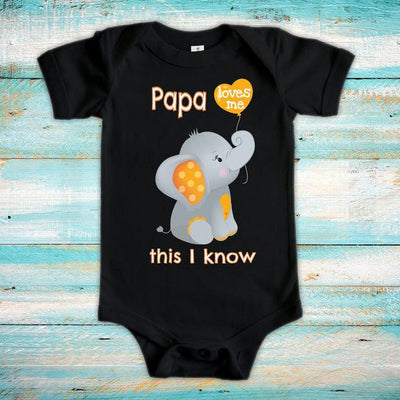 Papa Loves Me Elephant Printed Baby Romper