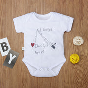 I Hooked Daddy's Heart Print Romper