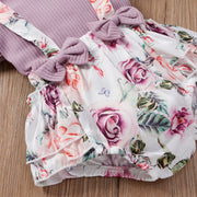3PCS Lovely Solid Floral Printed Baby Set