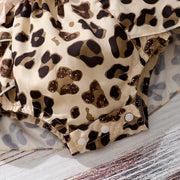 2PCS Lovely Leopard Printed Sleeveless Baby Romper