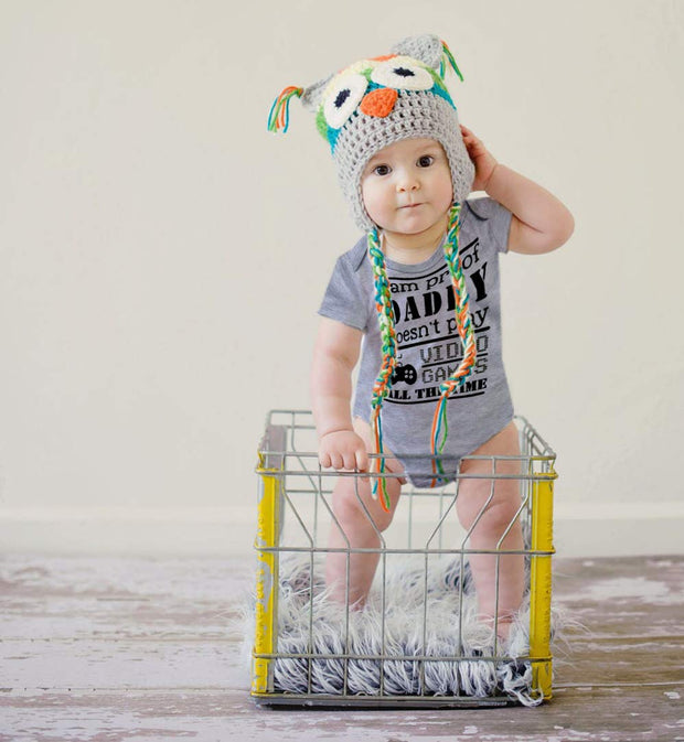 I'm Proof Daddy Doesn't Play Video Game Letter Printed Baby Romper