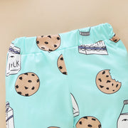 "Boobie Monster" Letter Printed Romper With Pants Baby Set
