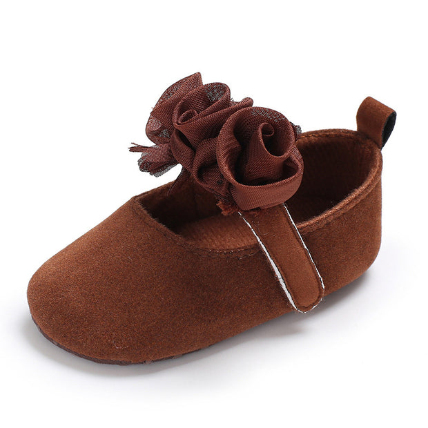 Solid Color 3D Flower Princess Athletic Baby Girl Shoes