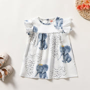 Sweet Elephant Printed Baby Dress