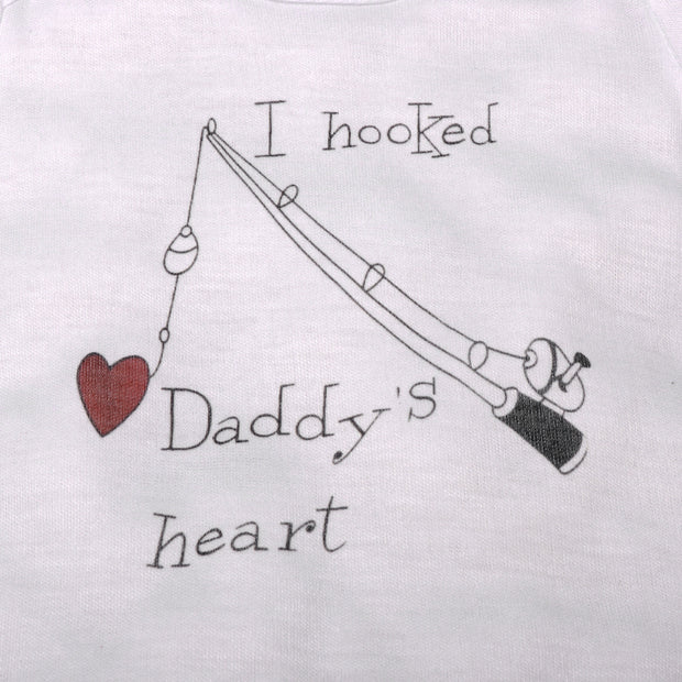 I Hooked Daddy's Heart Print Romper