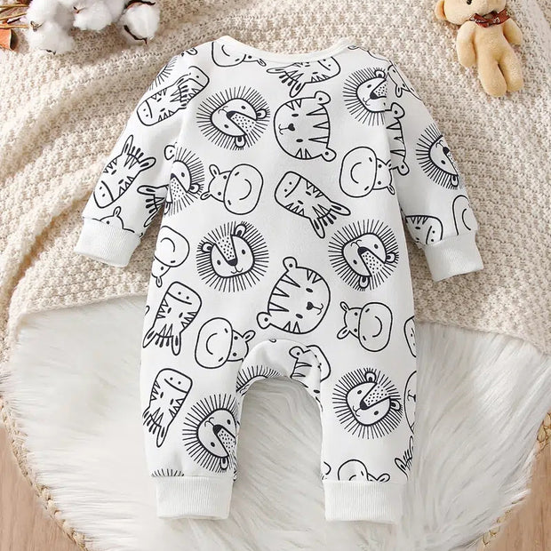 Cute Cartoon Animals Printed Baby Jumpsuit