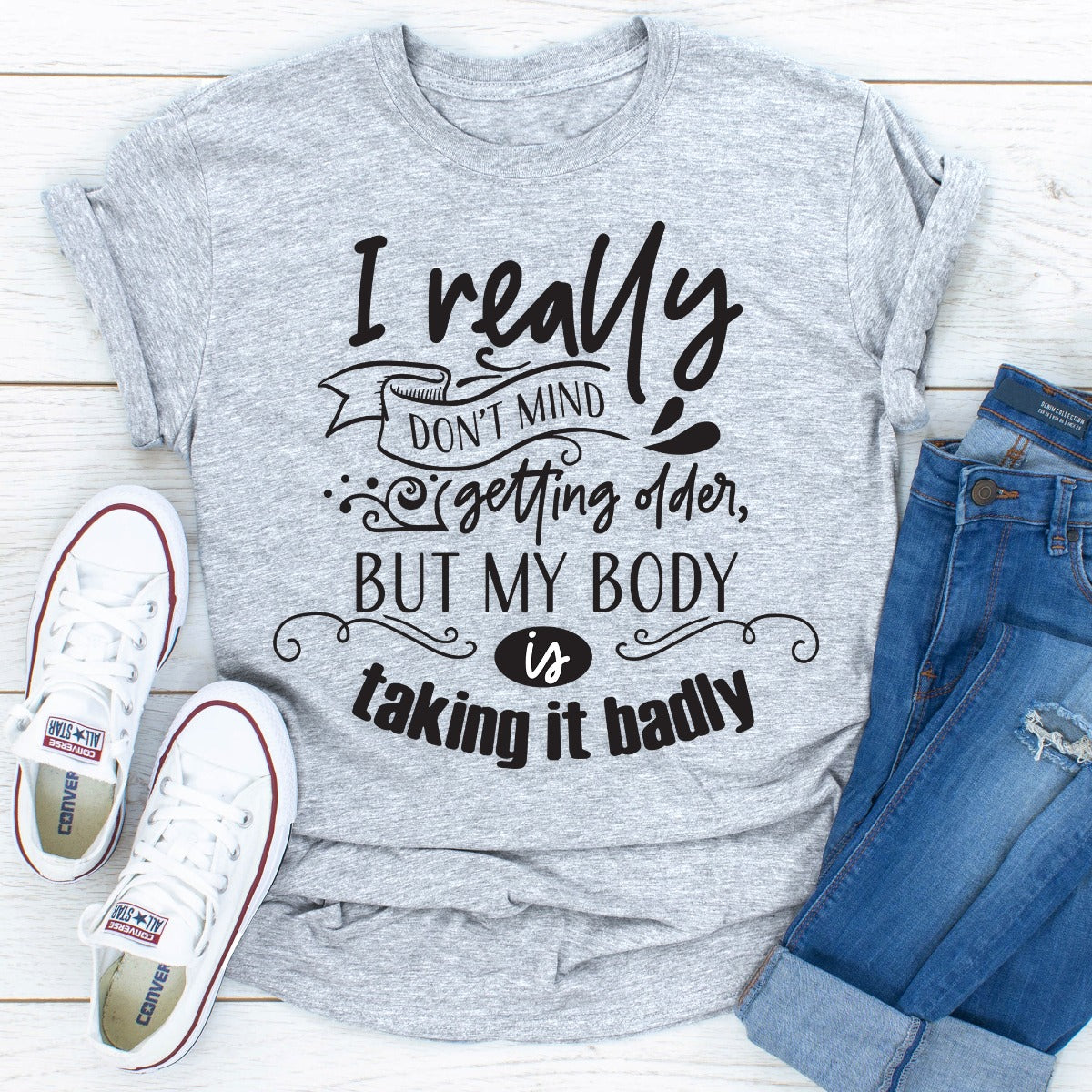 Eu realmente não me importo de imprimir camiseta feminina com slogan