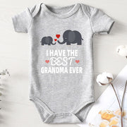 I Have The Best Grandma Ever Letter Elephant Printed Baby Romper