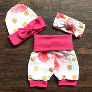 4PCS “Grandma makes EVERYTHING Better” Lovely Floral Printed Baby Set