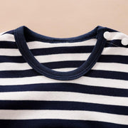 Striped Penguin Print Jumpsuit and Hat