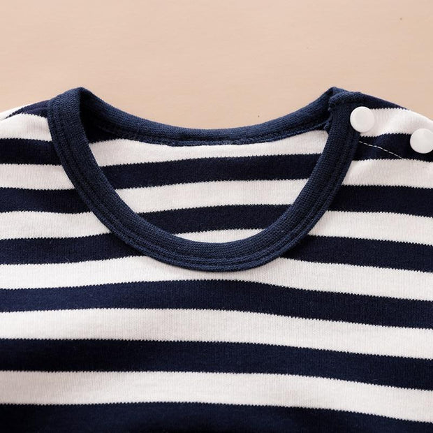 Striped Penguin Print Jumpsuit and Hat
