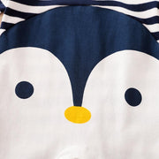 Striped Penguin Print Jumpsuit and Hat
