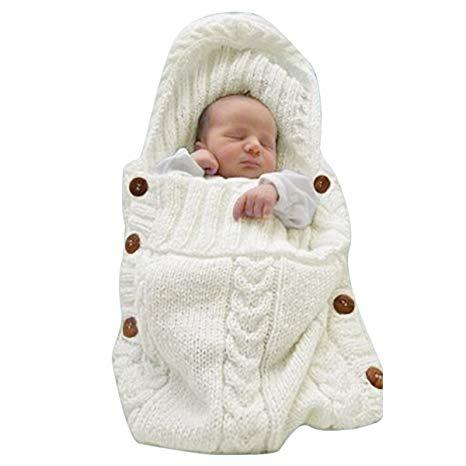 Couverture d'emmaillotage pour nouveau-né, sac de couchage en tricot