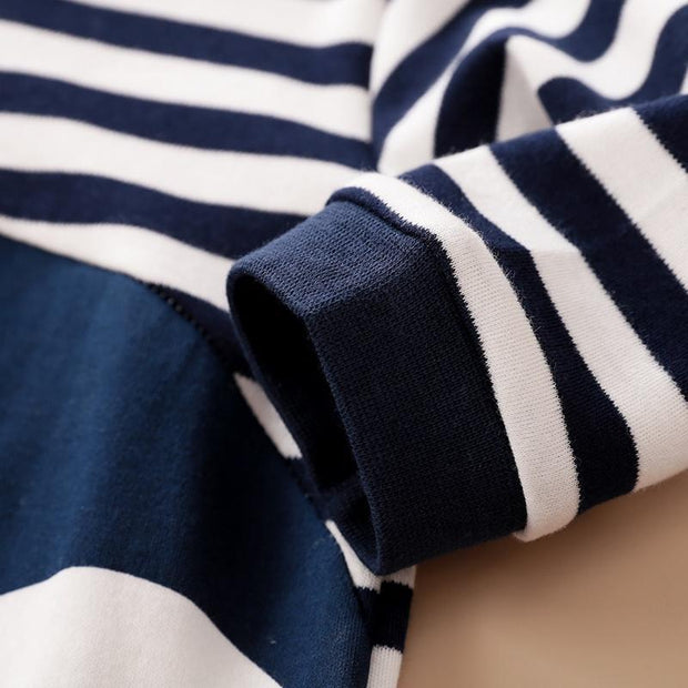 Striped Penguin Print Jumpsuit and Hat