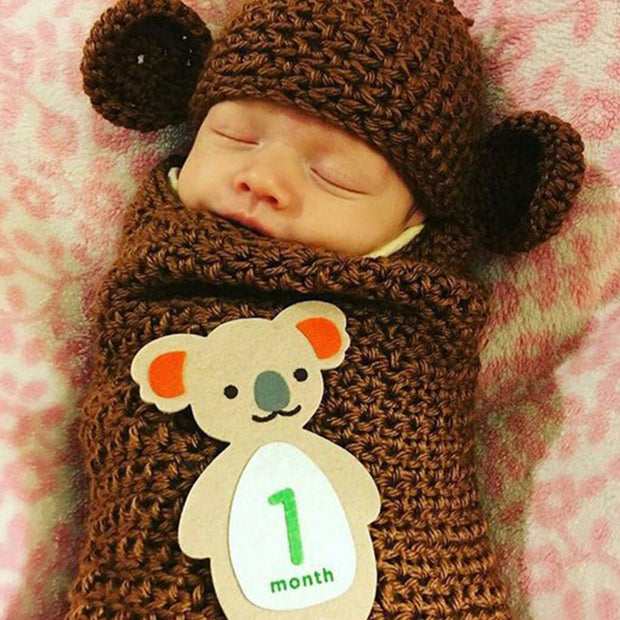 12-pack Resuable Animal Design Baby Monthly Milestone Stickers