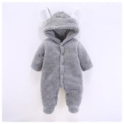Baby 3D Bear Design Winter Hooded Jumpsuit