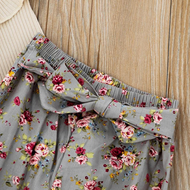 Baby Girl Lovely Bodysuit and Flower Pants Set