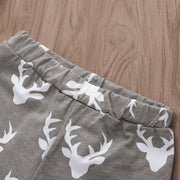 Baby Boys Girls Deer Print Romper & Pants & Hat Set