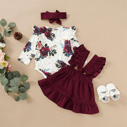 3PCS BABY GIRL LEOPARD PRINTED SKIRT SET