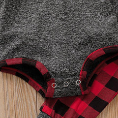 Baby Plaid Print Hoodie Set